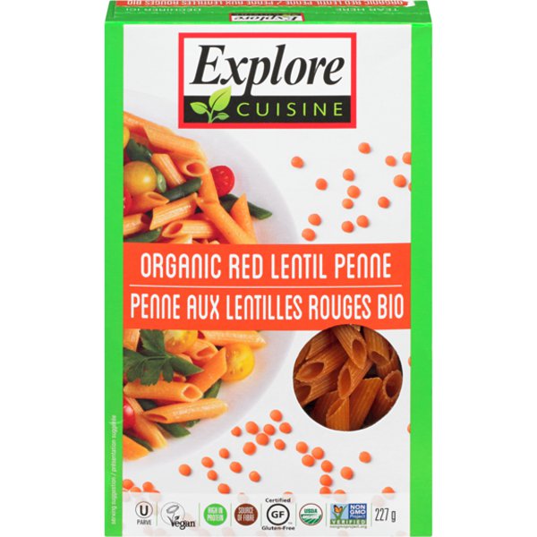 Explore Cusine Organic Red Lentil Penne Pasta