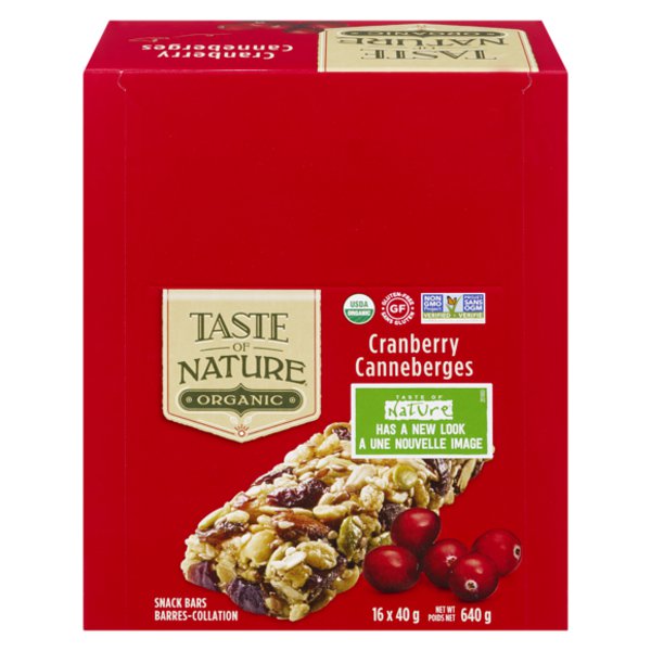 Taste Of Nature Cranberry Organic Quebec Carnival Bar