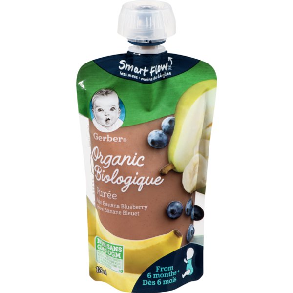 Gerber Pear Banana & Blueberry Organic Puree Baby Food