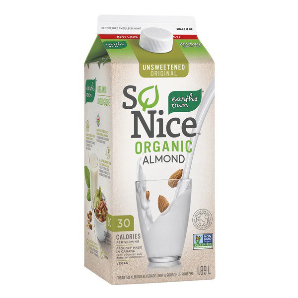 So Nice Organic Unsweetened Almond Milk