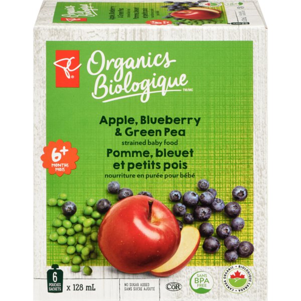 PC Organics Apple, Blueberry & Green Pea Baby Food