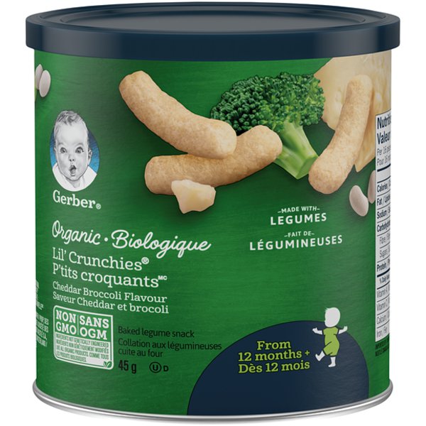 Gerber Organic Lil Crunchies Cheddar Broccoli Baby Food
