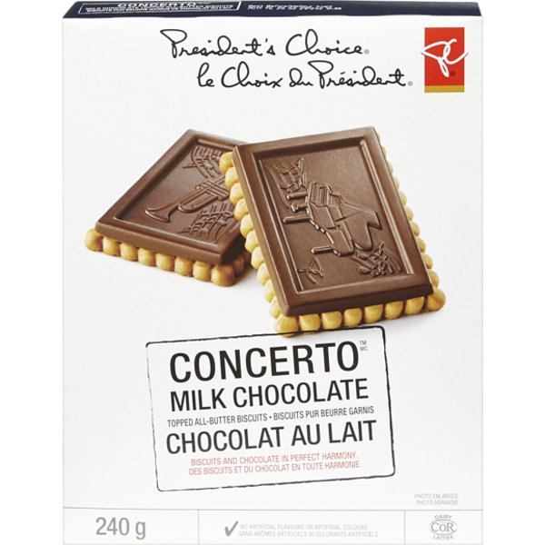 Presidents Choice Concerto Milk Chocolate Cookie