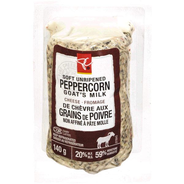 President's Choice Soft Unripened Goats Milk Cheese - 4-Peppercorn