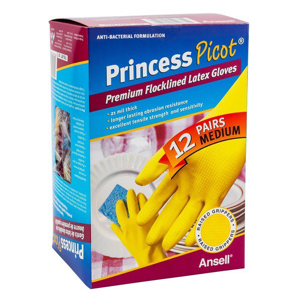 Princess Picot Medium Latex Multi Purpose Gloves