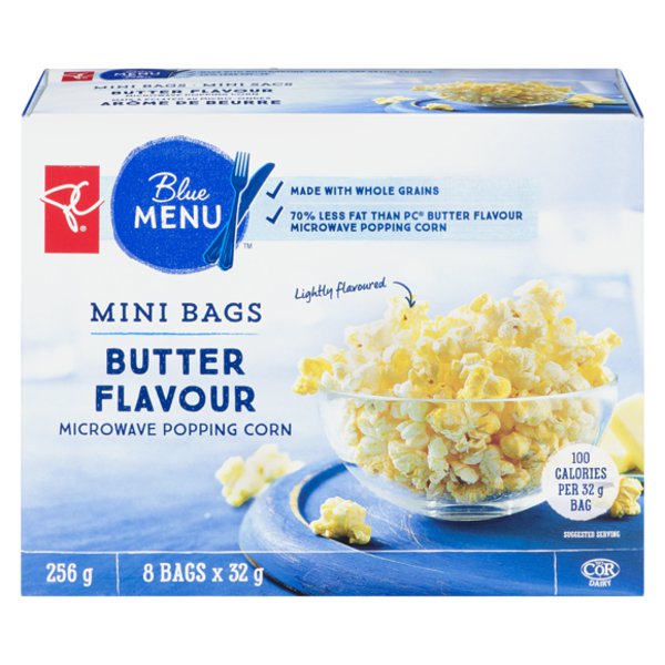 Presidents Choice Blue Menu Mini Bag Butter Flavored Popcorn