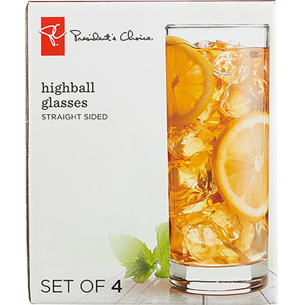 Presidents Choice Straight Highball Glasses