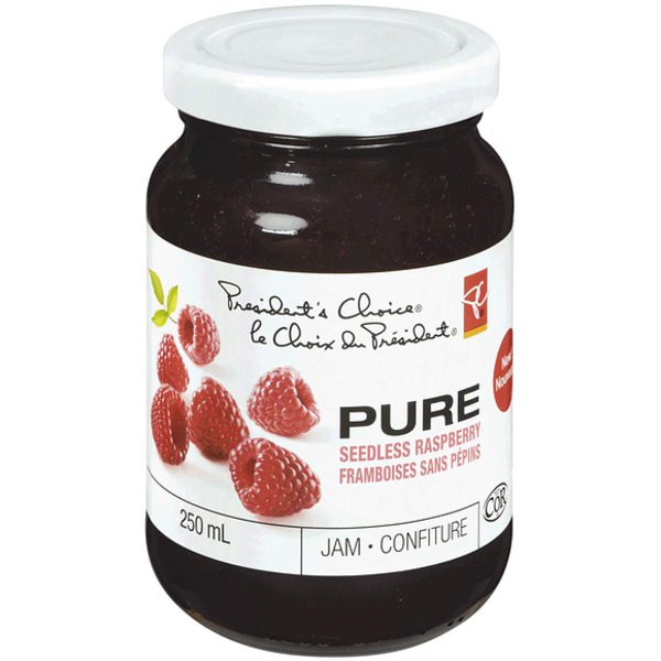 Presidents Choice Pure Seedless Raspberry Jam