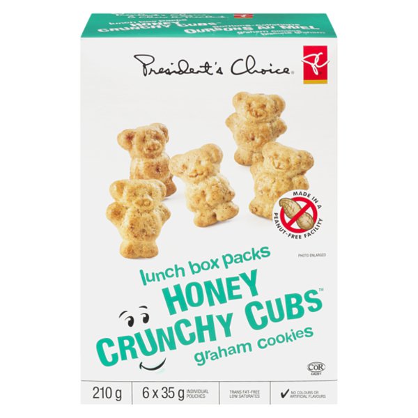 Presidents Choice Honey Crunchy Cubs Graham Cookies Lunch Box Packs