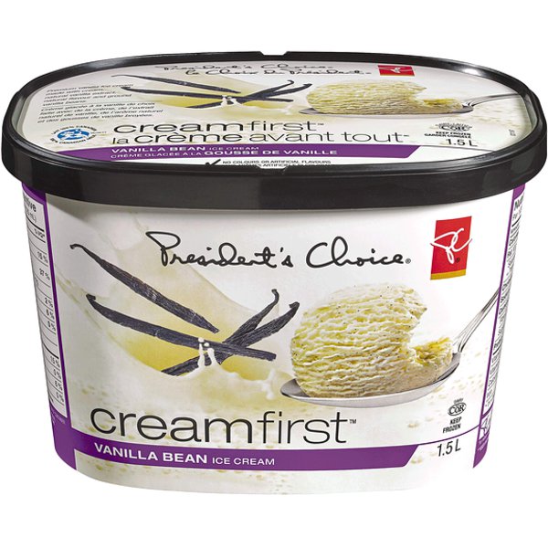 President's Choice Regular Creamfirst Vanilla Bean Ice Cream