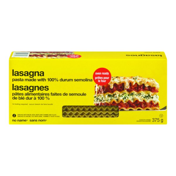 No Name Oven Ready Lasagna Pasta