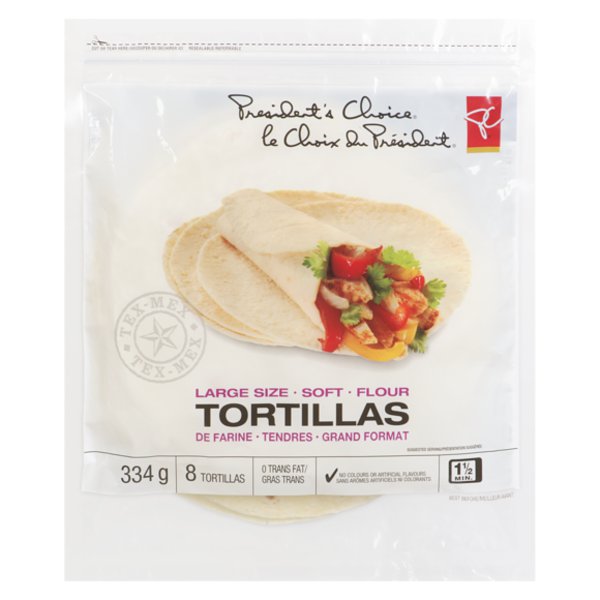 Presidents Choice Large Flour Tortillas